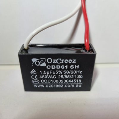 Wholesale 5pcs CBB61 1.5uF 450V Capacitor Appliances Ceiling Fan Starting Capacitor - AU (wholesale)