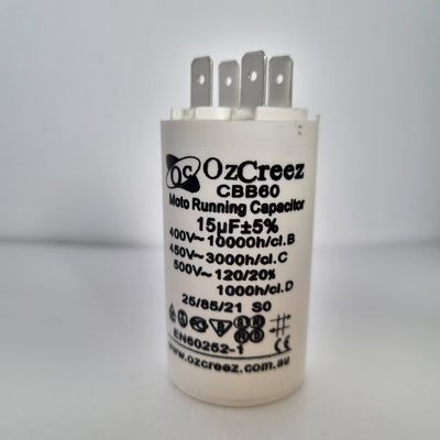 CBB60 15uF 450V 50/60Hz 4 Pin Motor Start Run Capacitor HVAC Washer Dryer Pump Compressor