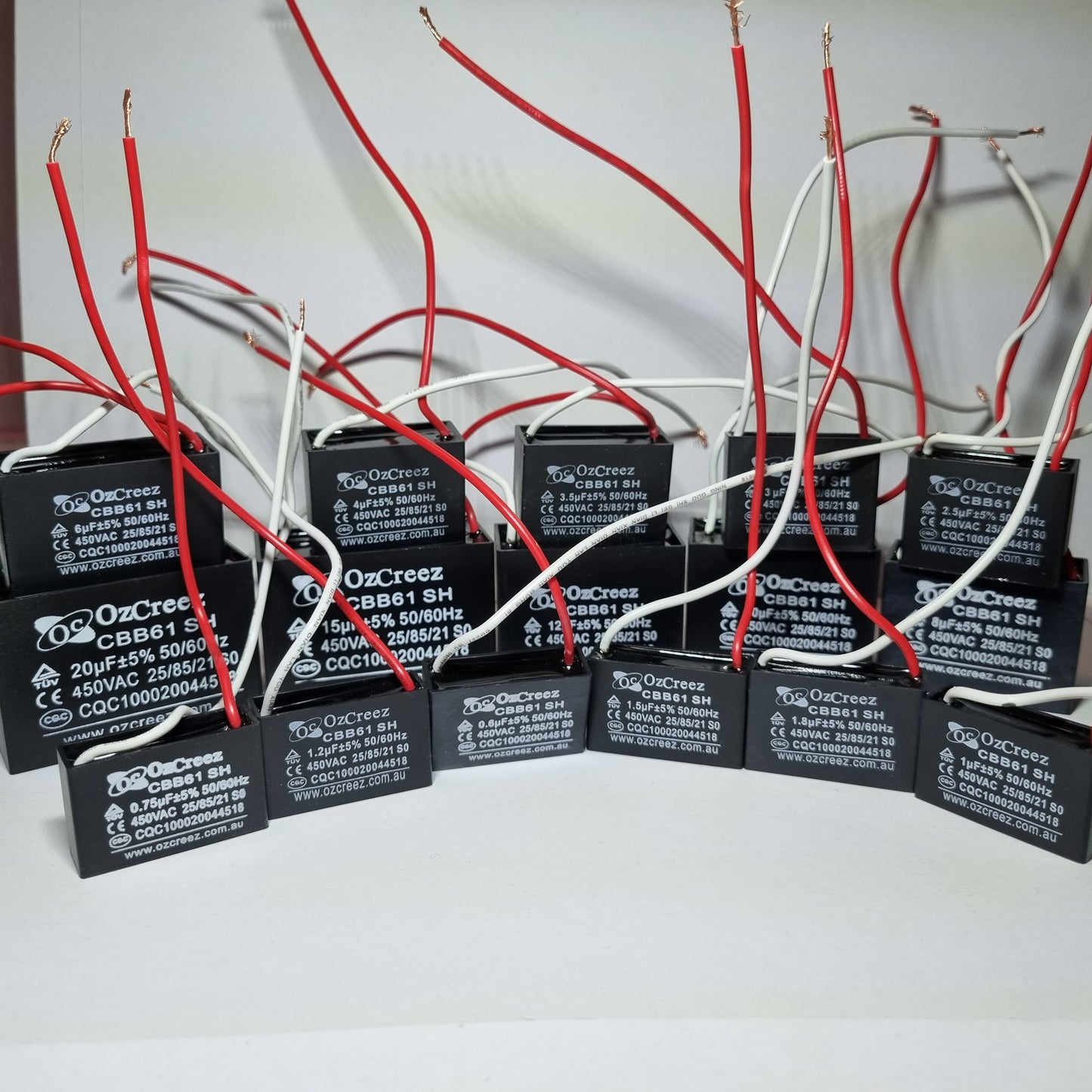 CBB61 0.6uF, 0.75uF, 1uF, 1.2uf, 1.5uF, 1.8uF, 2uF, 2.5uF, 3uF, 3.5uF, 4uF, 4.5uf, 6uF, 8uF, 10uF, 12uF, 15uF, 20uF 450V Capacitor Appliances Ceiling Fan Starting Capacitor - AU