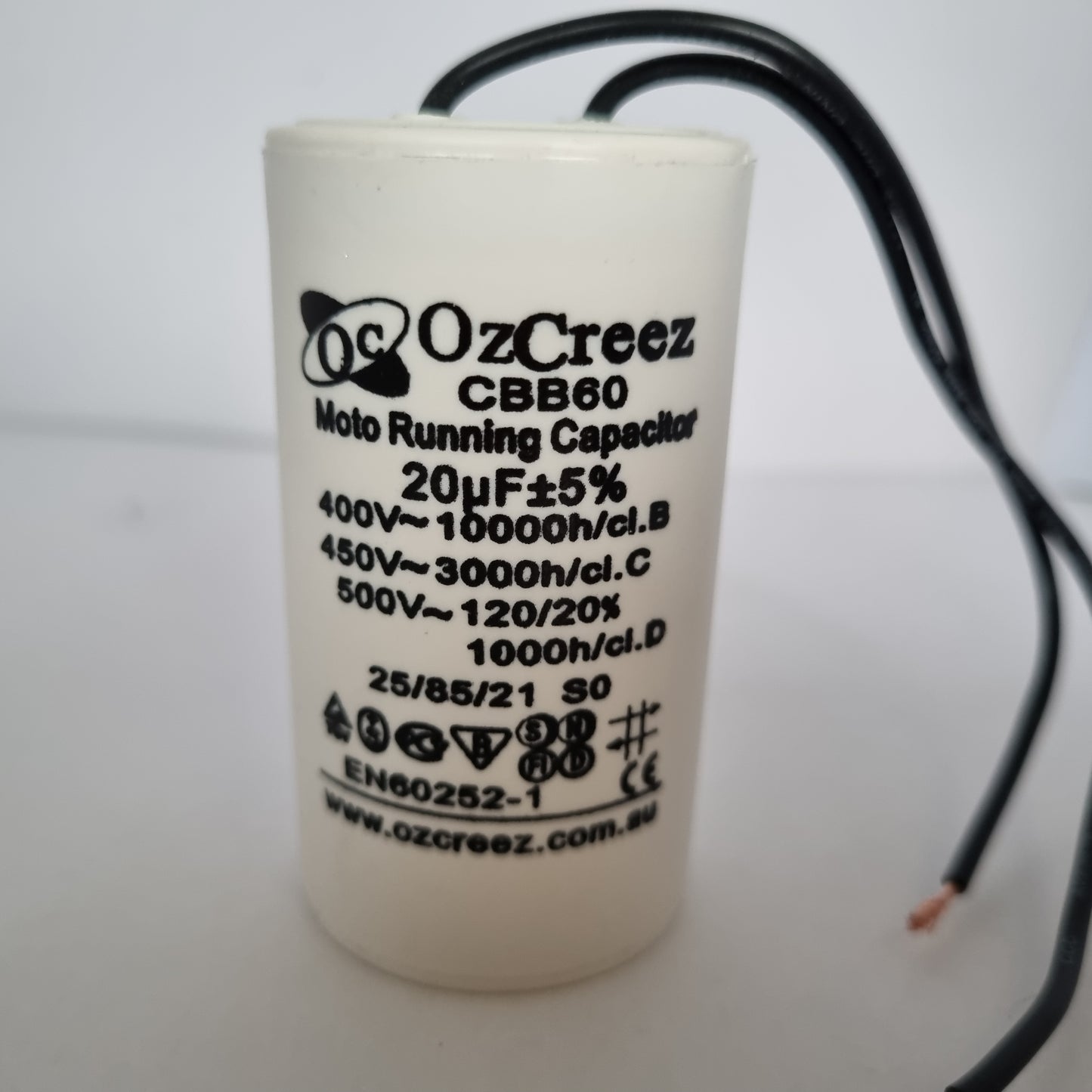 CBB60 450V 50/60Hz 2 Wire Capacitor Motor Start Run Capacitor HVAC Washer Dryer Pump Compressor