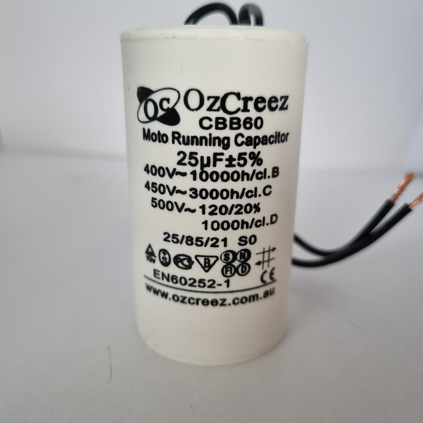 CBB60 450V 50/60Hz 2 Wire Capacitor Motor Start Run Capacitor HVAC Washer Dryer Pump Compressor