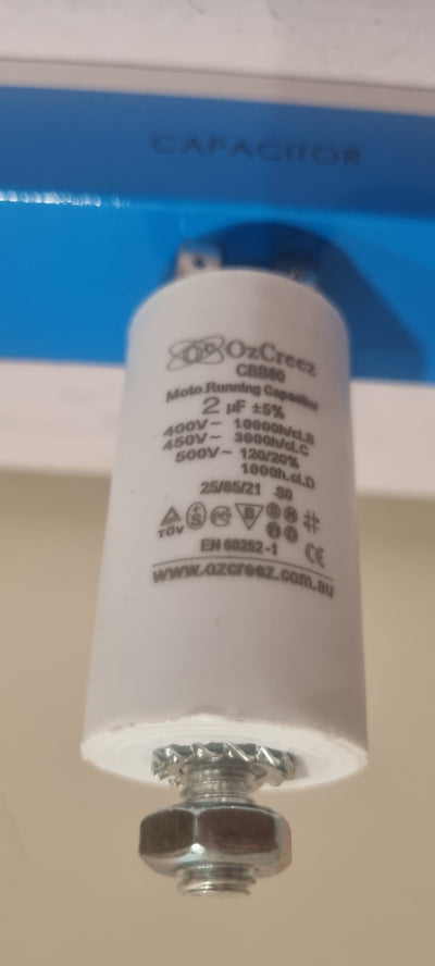 CBB60 2uF 450V 50/60Hz 4 Pin With Thread Motor Start Run Capacitor HVAC Washer Dryer Pump Compressor