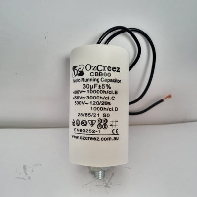 CBB60 30uF 450V 50/60Hz 2 Wire With 8mm Thread Capacitor Motor Start Run Capacitor HVAC Washer Dryer Pump Compressor