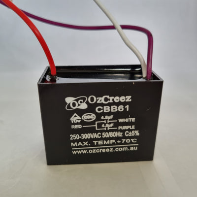 CBB61 4.5+4.5uF 3 Wires Fan Starting Capacitor For Ceiling Fan, Exhaust Fan, Dynamo-motor, Hood Fan Capacitor
