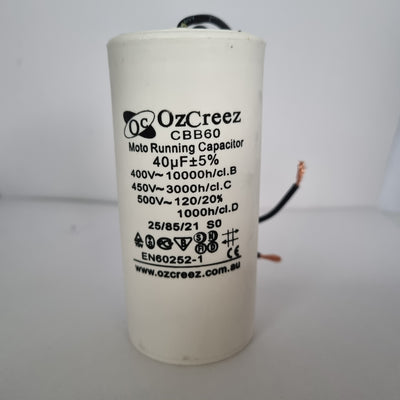 CBB60 40uF 450V 50/60Hz 2 Wire Capacitor Motor Start Run Capacitor HVAC Washer Dryer Pump Compressor