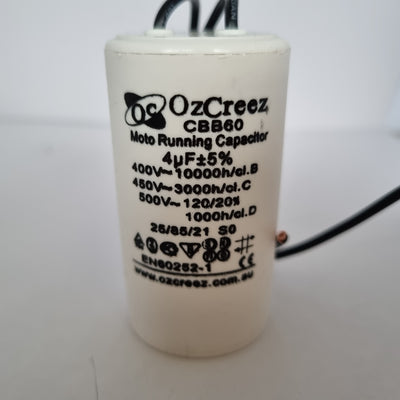 CBB60 4uF 450V 50/60Hz 2 Wire Capacitor Motor Start Run Capacitor HVAC Washer Dryer Pump Compressor