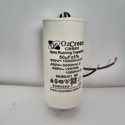 CBB60 50uF 450V 50/60Hz 2 Wire With 8mm Thread Capacitor Motor Start Run Capacitor HVAC Washer Dryer Pump Compressor