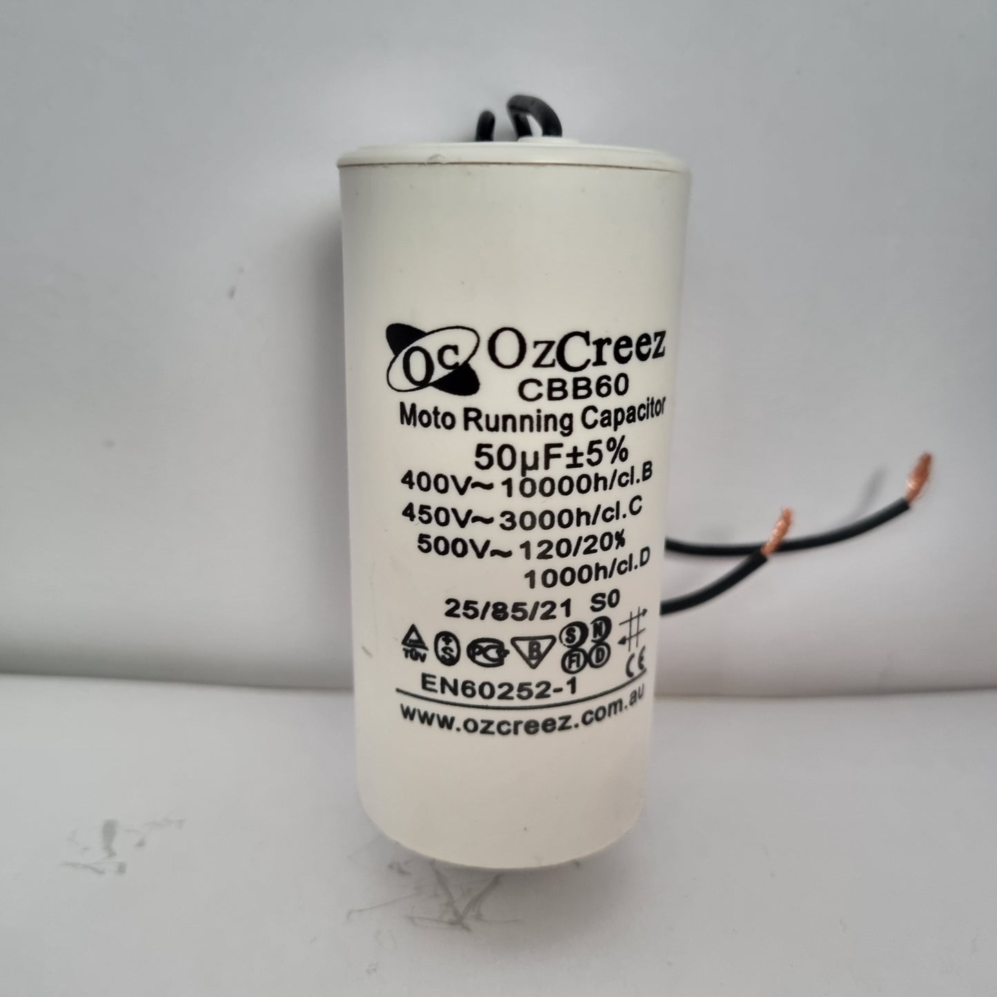 CBB60 450V 50/60Hz 2 Wire Capacitor Motor Start Run Capacitor HVAC Washer Dryer Pump Compressor