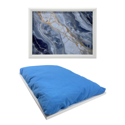 Bean Bag Lap Tray Table TV Dinner Stable Table Breakfast Serving Tray Laptray Design, Ideal Gift, Design # Marbled Tide