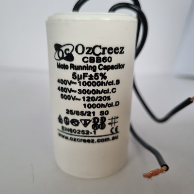CBB60 5uF 450V 50/60Hz 2 Wire Capacitor Motor Start Run Capacitor HVAC Washer Dryer Pump Compressor