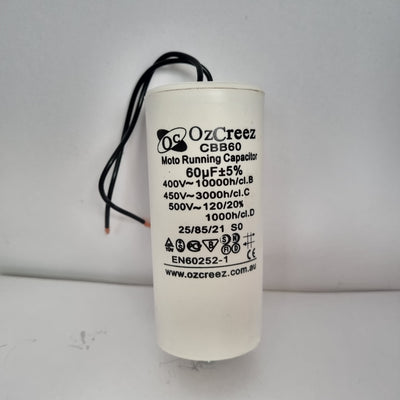 CBB60 60uF 450V 50/60Hz 2 Wire With Thread Capacitor Motor Start Run Capacitor HVAC Washer Dryer Pump Compressor