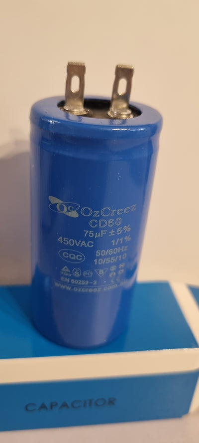 Original Motor Start Run Capacitor CD60 75uf with pin 250V / 450V 50/60Hz Capacitor