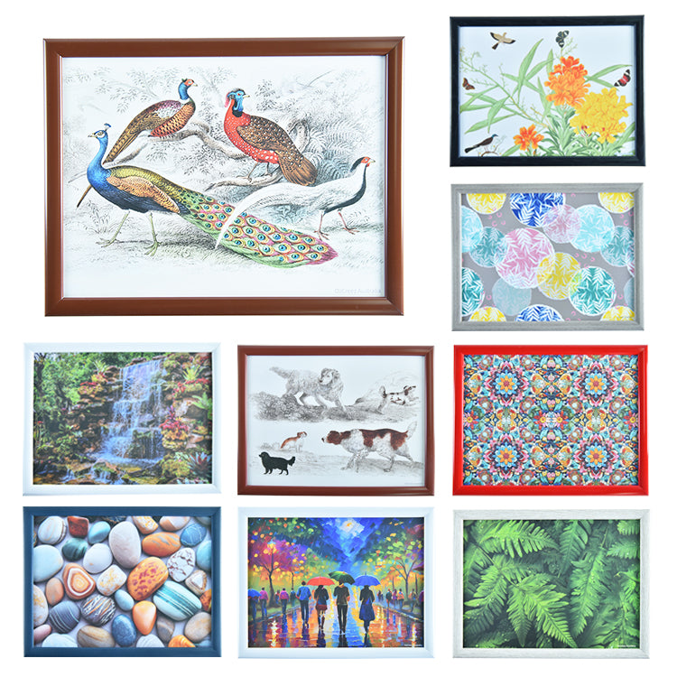 Bean Bag Lap Tray Table TV Dinner Stable Table Breakfast Serving Tray Laptray Design, Ideal Gift, Design #PeaCock