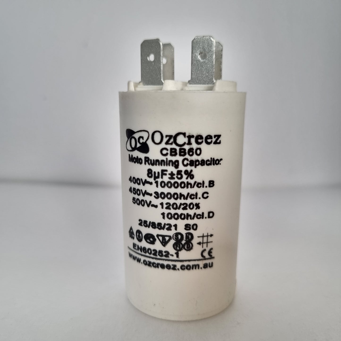 CBB60 8uF 450V 50/60Hz 4 Pin Motor Start Run Capacitor HVAC Washer Dryer Pump Compressor