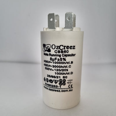 CBB60 8uF 450V 50/60Hz 4 Pin Motor Start Run Capacitor HVAC Washer Dryer Pump Compressor
