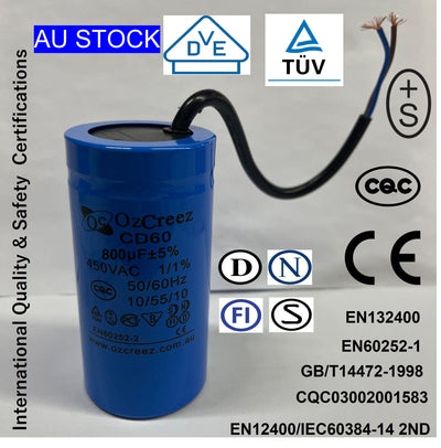 Original High Quality Motor Start Run Capacitor CD60 800uF 250V / 450V 50/60Hz Capacitor - AU