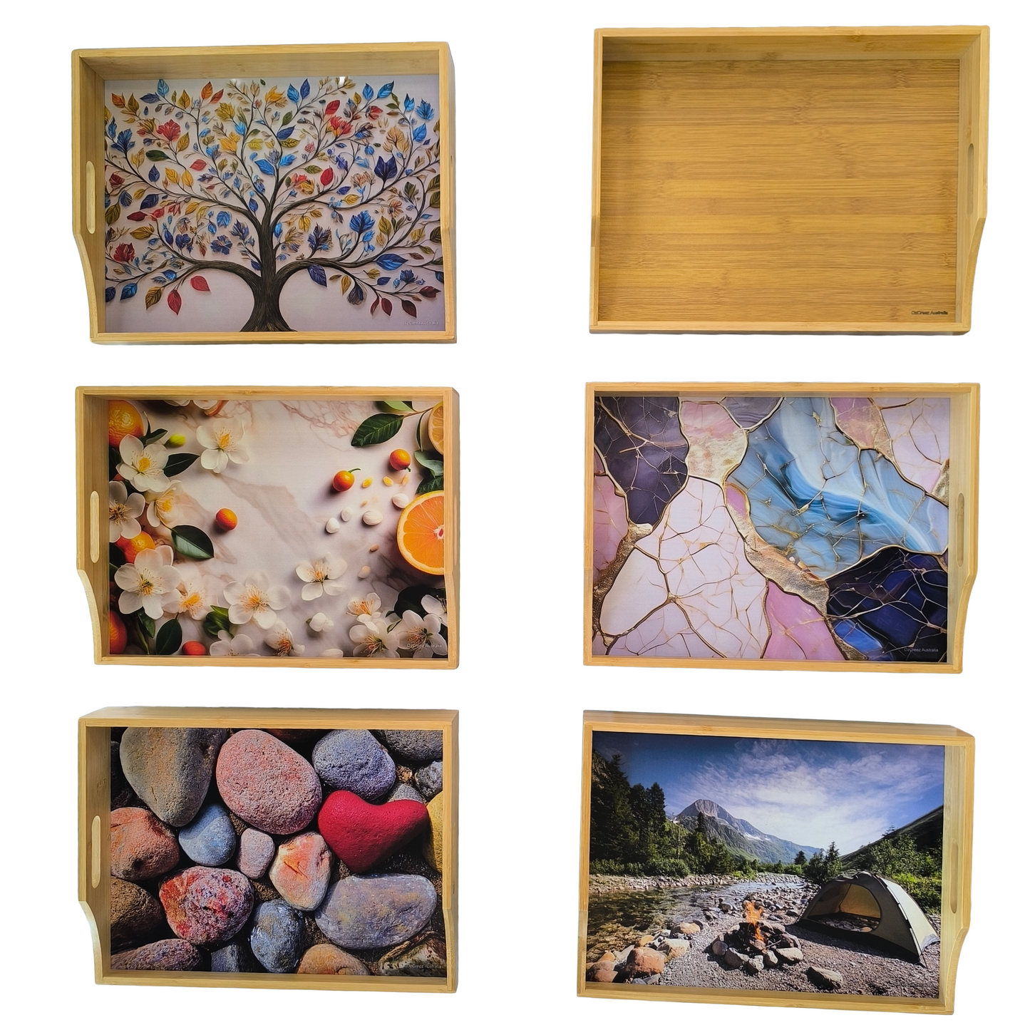 100% Bamboo Lap Tray with Cushion: Dinner / Breakfast Tray, Stable Table, Serving Tray Laptray, Gift, Design # Gilt Marble