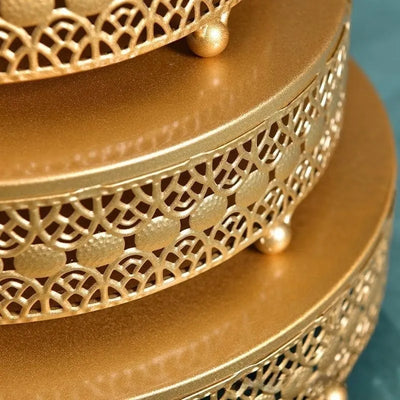 European Style 3 Pcs Cake Stand- Gold