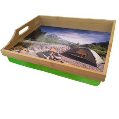 100% Bamboo Lap Tray with Cushion: Dinner / Breakfast Tray, Stable Table, Serving Tray Laptray, Gift, Design # Nature Nourishment