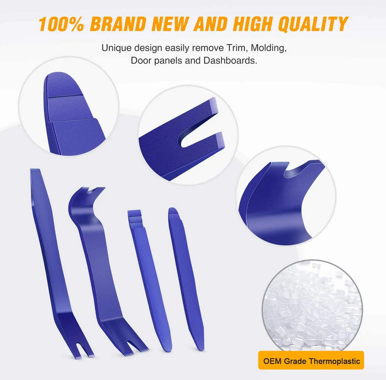 5-Piece Car Panel and Window Removal Tool Kit - Durable, Portable, and Scratch-Free