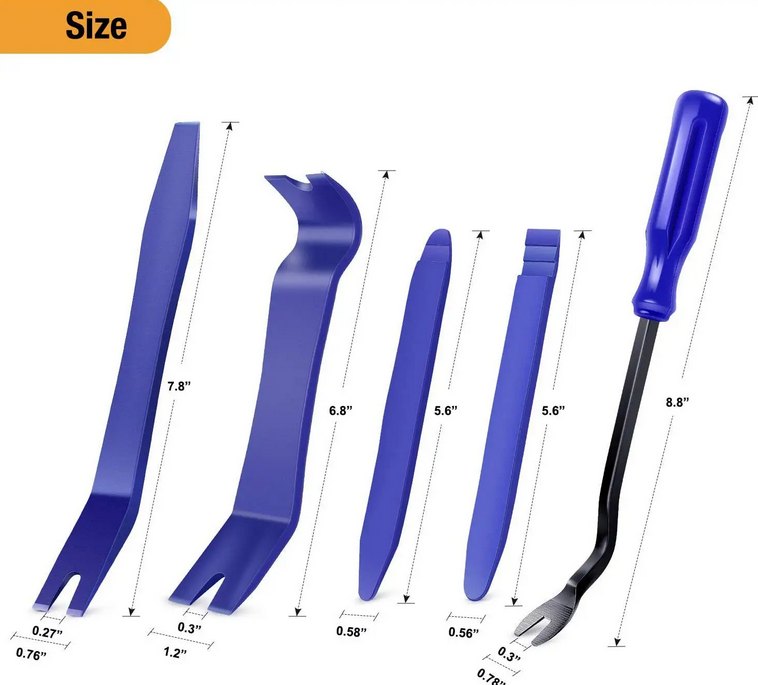 5-Piece Car Panel and Window Removal Tool Kit - Durable, Portable, and Scratch-Free