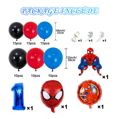 Spider-Man Theme Balloon Garland Kit - Swing Into Action with Superhero Party Decor!