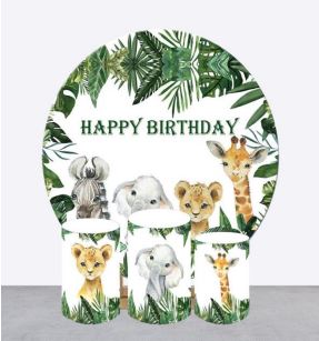Backdrop and Plinths Cover- Safari Birthday
