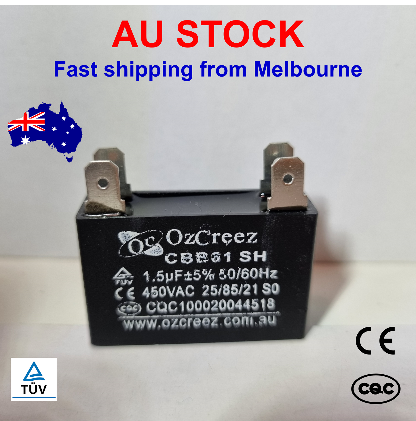 CBB61 4 Pin Fan Starting Capacitor 1uF,1.2uF, 1.5uF, 1.8uF, 2uF, 2.5uF, 3uF, 3.5uF, 4uF, 4.5uF, 5uF Capacitor Appliances Ceiling Fan Starting Capacitor