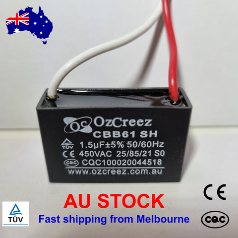 1.5uF 450VAC  CBB61 Fan Starting Capacitor for Ceiling Fan-AU Stock