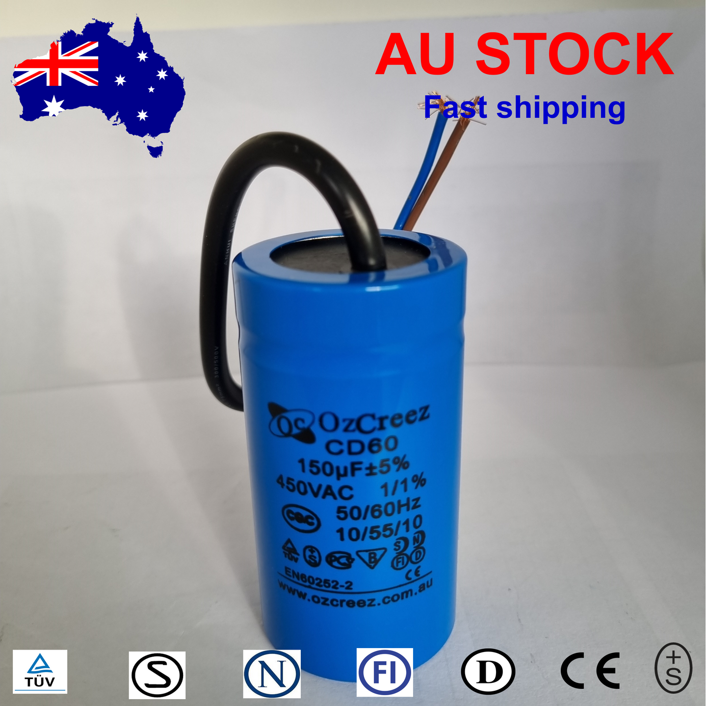 Original High Quality Motor Start Run Capacitor CD60 250V / 450V 50/60Hz Capacitor - AU