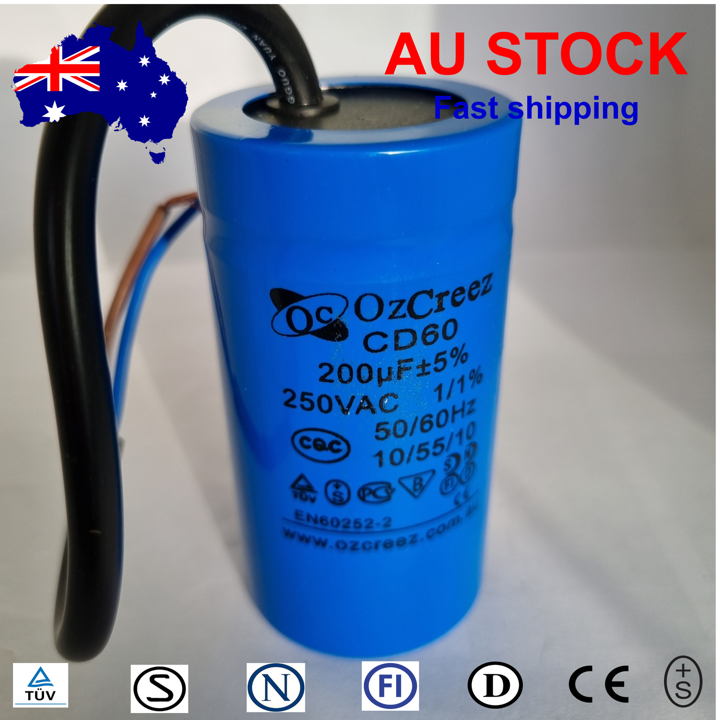 Original High Quality Motor Start Run Capacitor CD60 250V / 450V 50/60Hz Capacitor - AU