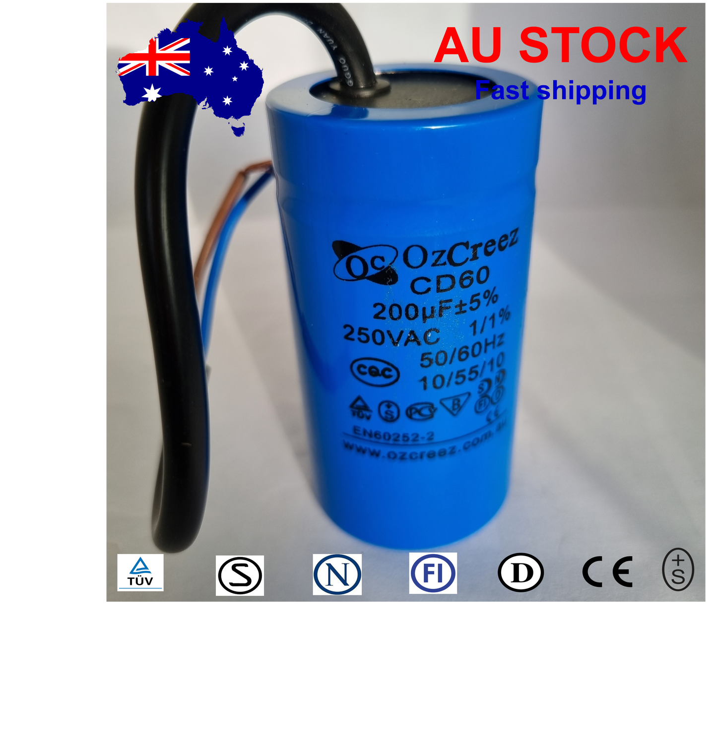 Original High Quality Motor Start Run Capacitor CD60 250V / 450V 50/60Hz Capacitor - AU