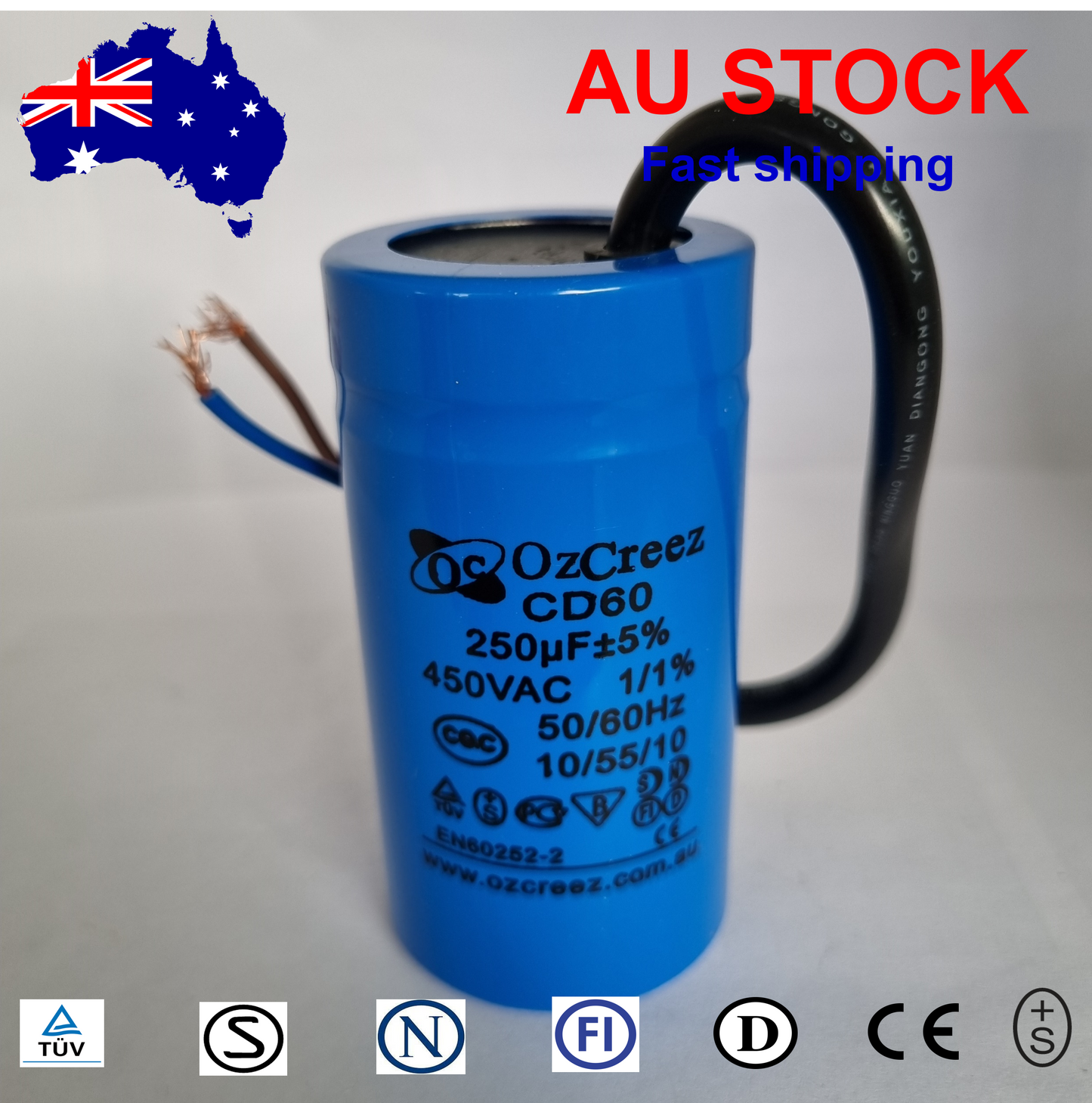 Original High Quality Motor Start Run Capacitor CD60 250V / 450V 50/60Hz Capacitor - AU