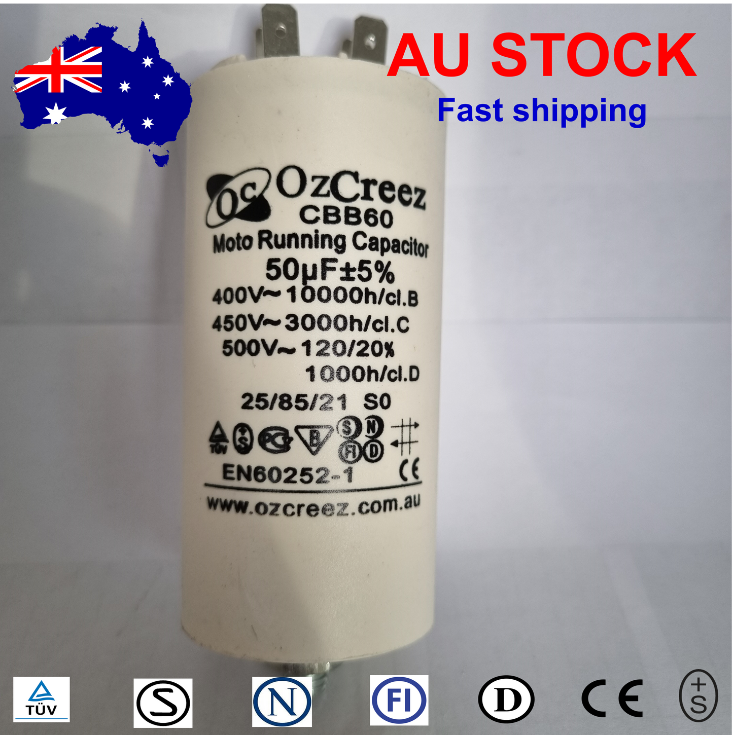 CBB60 450V 50/60Hz 4 Pin Motor Start Run Capacitor HVAC Washer Dryer Pump Compressor