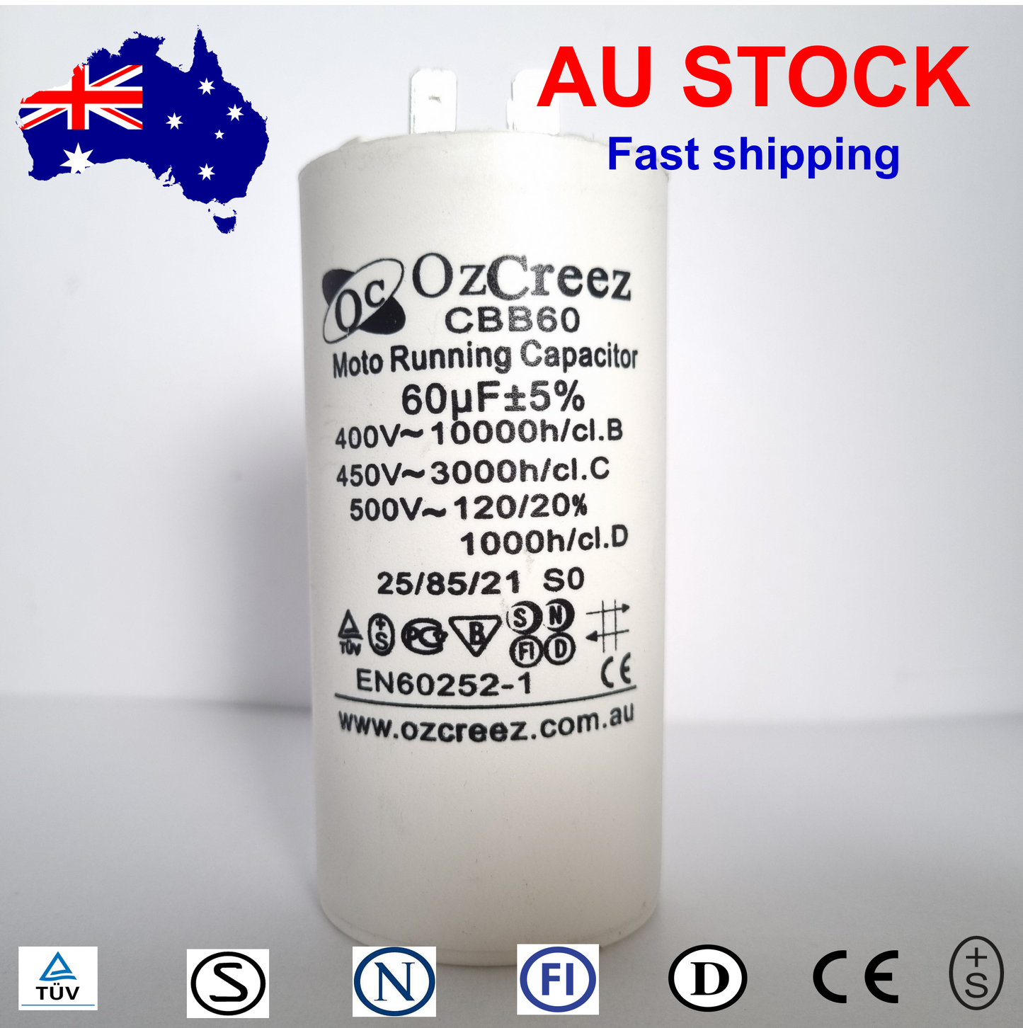 CBB60 450V 50/60Hz 4 Pin Motor Start Run Capacitor HVAC Washer Dryer Pump Compressor