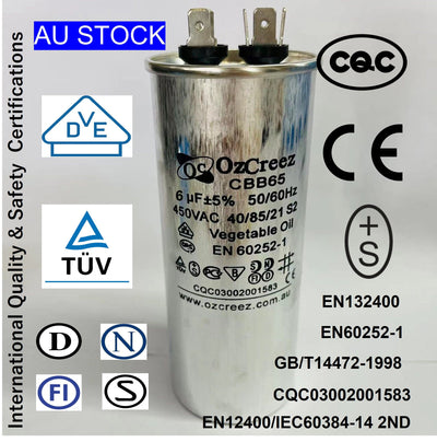 Wholesale 5x Original CBB65 CBB65A-1 450VAC 50/60Hz 6uF Air Conditioner Compressor Motor Run Capacitor