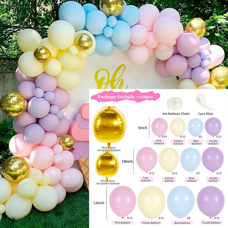 Balloon Garland Arch Chain Matte Rainbow Balloons Arch