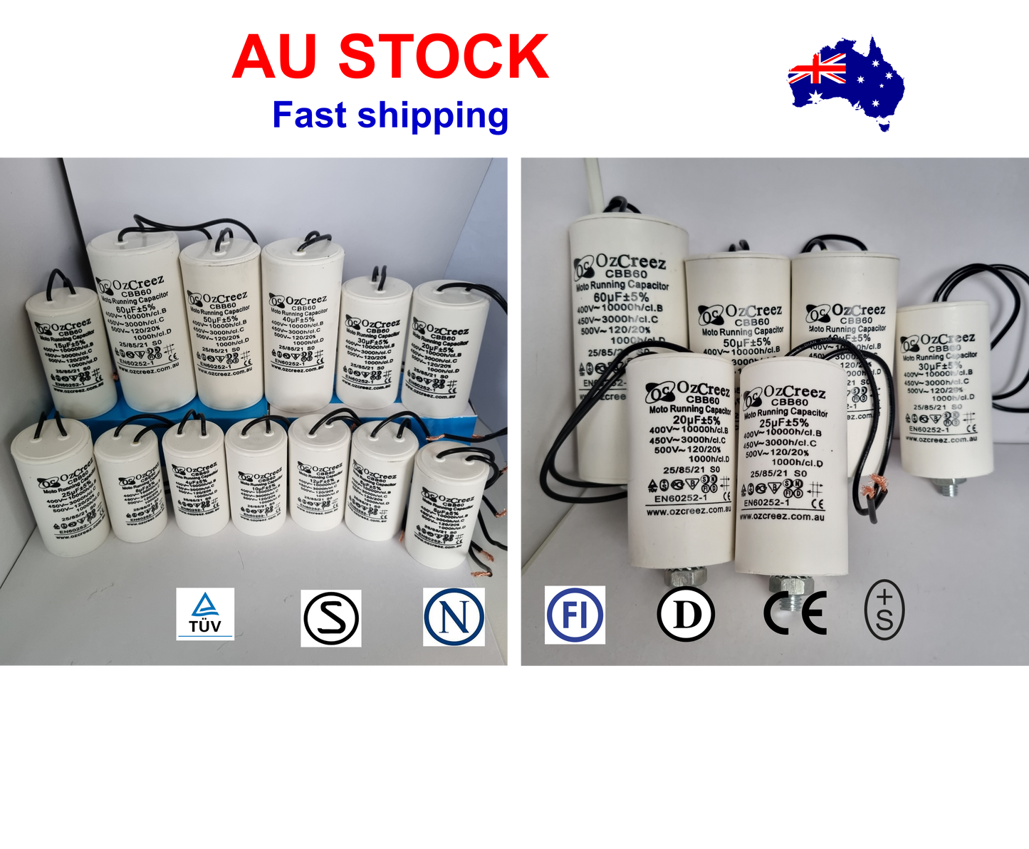 CBB60 450V 50/60Hz 2 Wire Capacitor Motor Start Run Capacitor HVAC Washer Dryer Pump Compressor