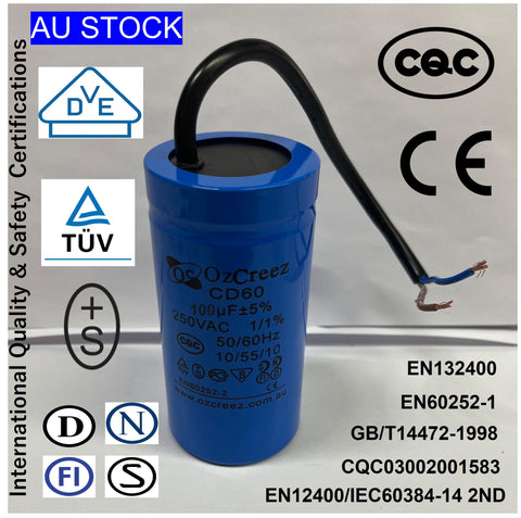 Original High Quality Motor Start Run Capacitor CD60 100uF 250V / 450V 50/60Hz Capacitor - AU