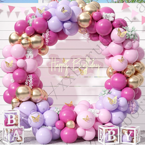 Balloon Garland Kit- Pink Gold and Purple