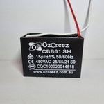 CBB61 0.6uF, 0.75uF, 1uF, 1.2uf, 1.5uF, 1.8uF, 2uF, 2.5uF, 3uF, 3.5uF, 4uF, 4.5uf, 6uF, 8uF, 10uF, 12uF, 15uF, 20uF 450V Capacitor Appliances Ceiling Fan Starting Capacitor - AU