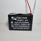 CBB61 0.6uF, 0.75uF, 1uF, 1.2uf, 1.5uF, 1.8uF, 2uF, 2.5uF, 3uF, 3.5uF, 4uF, 4.5uf, 6uF, 8uF, 10uF, 12uF, 15uF, 20uF 450V Capacitor Appliances Ceiling Fan Starting Capacitor - AU