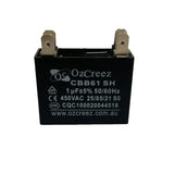 Wholesale 5x Pcs CBB61 1uF 450V 4 Pin Capacitor Appliances Ceiling Fan Starting Capacitor