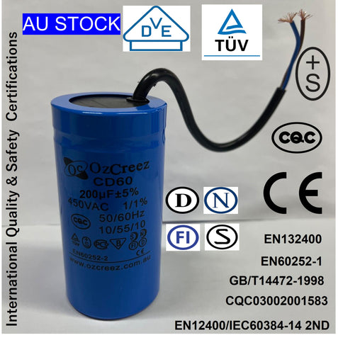 Original High Quality Motor Start Run Capacitor CD60 200uF 250V / 450V 50/60Hz Capacitor - AU