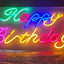 Neon Sign - Multi Coloured Happy Birthday