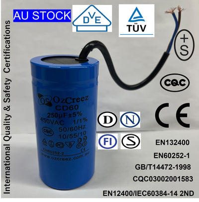 Original High Quality Motor Start Run Capacitor CD60 250uF 250V / 450V 50/60Hz Capacitor - AU