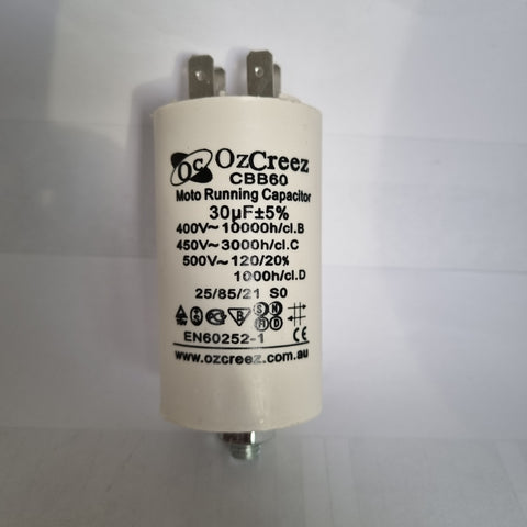 CBB60 30uF 450V 50/60Hz 4 Pin With Thread Motor Start Run Capacitor HVAC Washer Dryer Pump Compressor