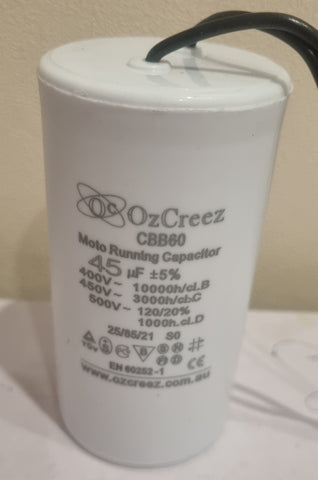 CBB60 45uF 450V 50/60Hz 2 Wire Capacitor Motor Start Run Capacitor HVAC Washer Dryer Pump Compressor