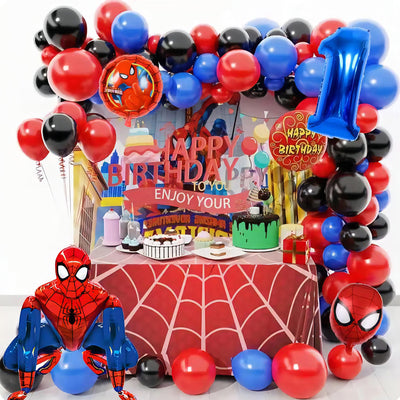 Spider-Man Theme Balloon Garland Kit - Swing Into Action with Superhero Party Decor!