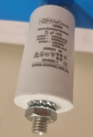 CBB60 5uF 450V 50/60Hz 4 Pin With Thread Motor Start Run Capacitor HVAC Washer Dryer Pump Compressor